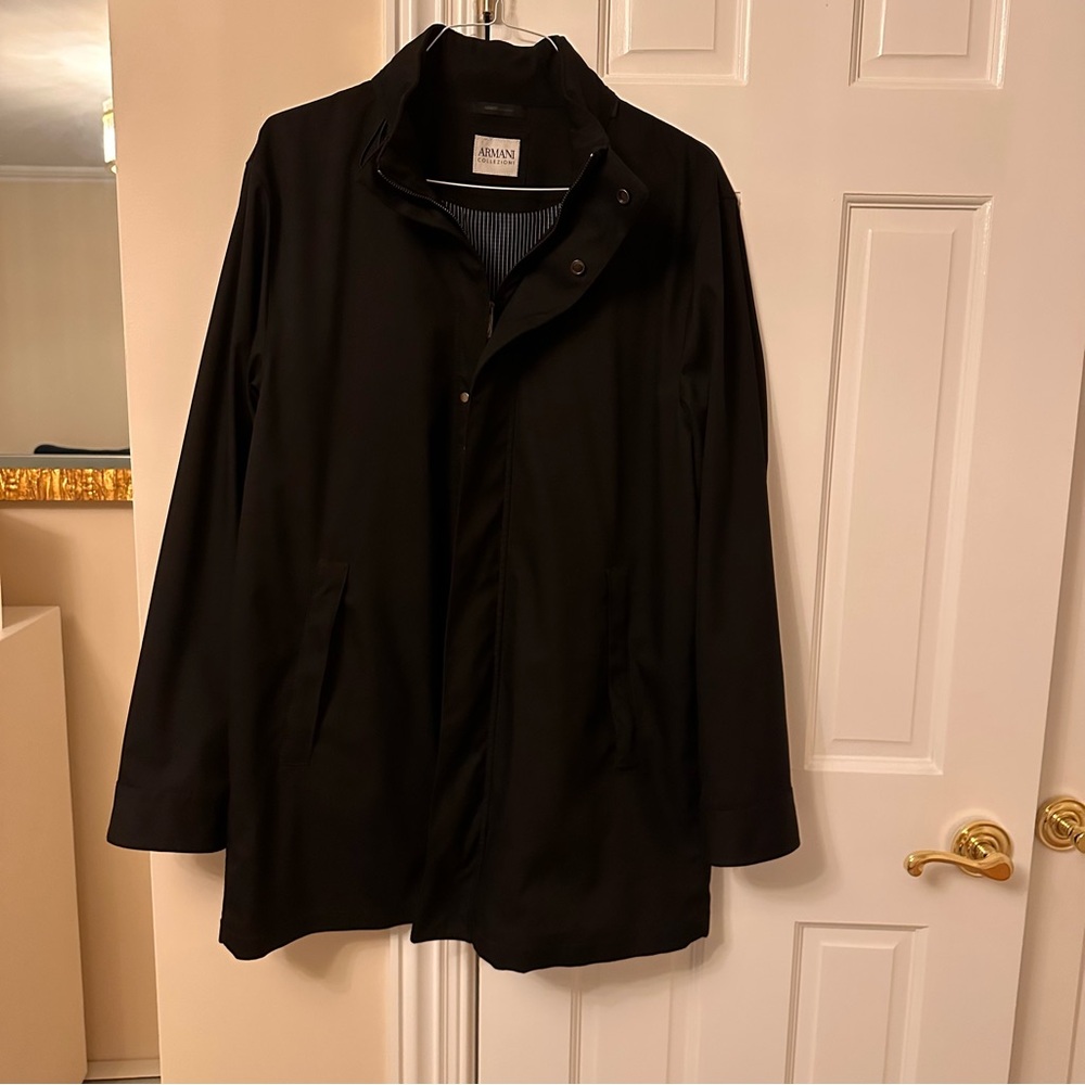 ARMANI COLLEZIONI Black Windbreaker Jacket Size 40